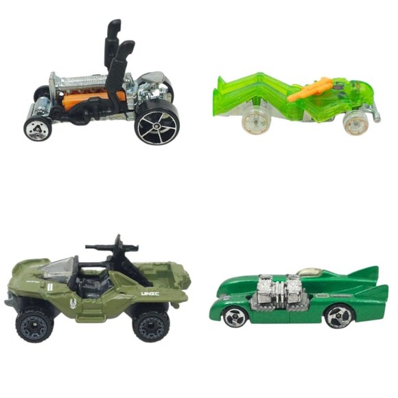 Hot Wheels Dragtor Zombot Halo UNSC Warthog Double Vision Diecast 1:64 Lot Of 4 - Picture 1 of 10